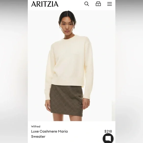 Aritzia Wilfred Luxe Cashmere Maria Sweater pink - Picture 1 of 4